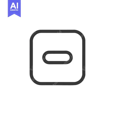 Minimalist Subtract Icon: Rounded Square with Horizontal Line, Dark Gr