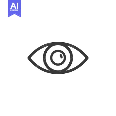 Aset desain premium: Minimalist Eye Icon: Vision, Perception, and Clarity Symbol