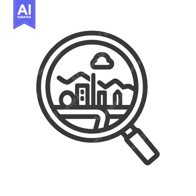 Cityscape Under Scrutiny: Magnifying Glass Icon with Urban Landscape