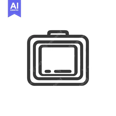 Minimalist Suitcase Icon: Bold Outline, Rounded Edges, Modern Design