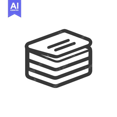 Stacked Isometric Paper Icon: Minimalist Design with Rounded Edges and