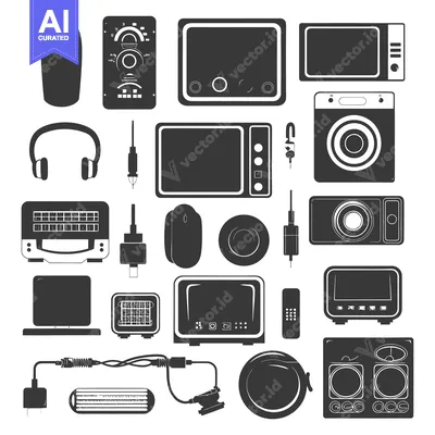 Vintage Electronics and Devices Illustration