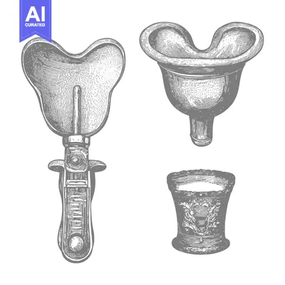 Vintage Engraved Illustration of Medical Instruments