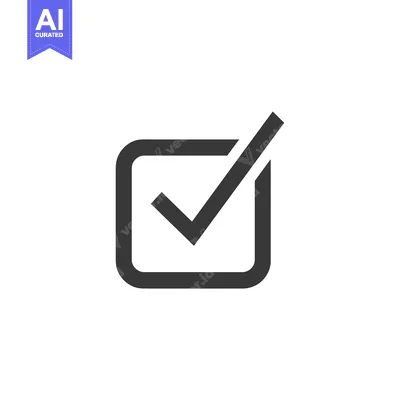 Aset premium populer: A Black Checkmark Inside A Square On A White Background 476