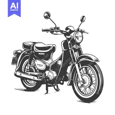 Vintage Motorcycle Illustration with Detailed Design