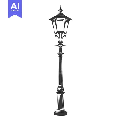 Aset premium populer: Vintage Ornamental Street Lamp Illustration