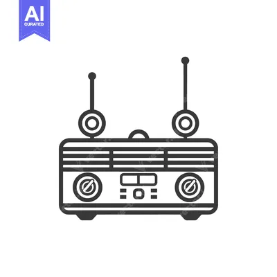 Vintage Radio with Two Antennas and Knobs