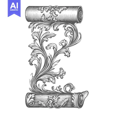 Vintage Scroll with Flourishes and Leaves