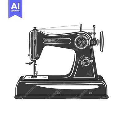 Vintage Sewing Machine with Thread and Foot Pedal