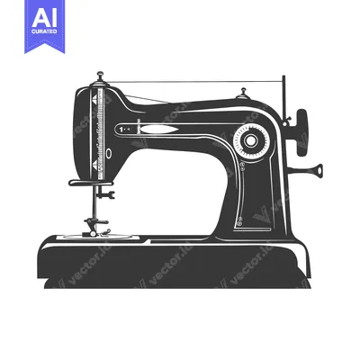 Aset desain premium: Vintage Silhouette of a Sewing Machine