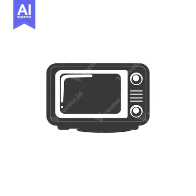 Vintage Television Icon with a Blank Screen