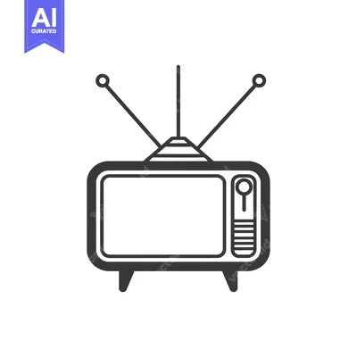 Vintage Television with Antenna and Control Knobs
