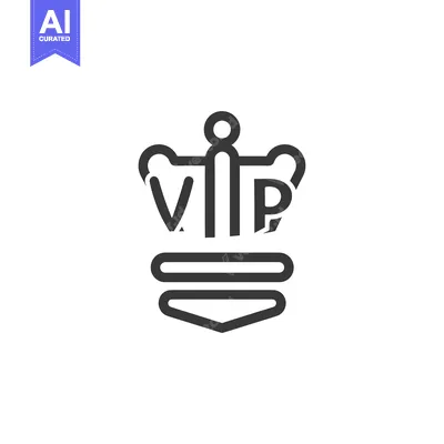 VIP Crown with Three Horizontal Lines and Arrow Down Icon