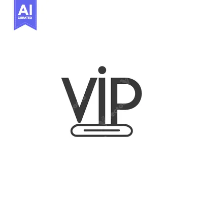 Aset premium populer: VIP Icon with a Dot Above the "I" and a Line Below