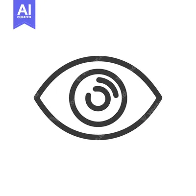 Aset desain premium: Minimalist Eye Icon with Concentric Circles and Bold Outline