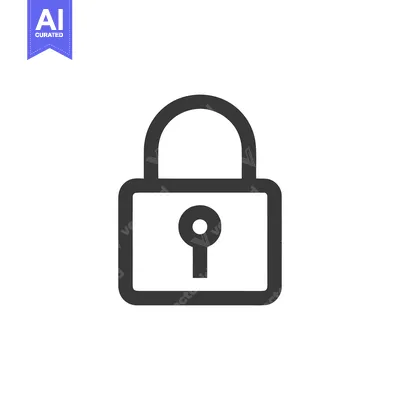 Simple Dark Gray Padlock Icon on White Background, Security Symbol