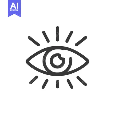 Aset premium populer: Minimalist Eye Icon with Radiating Lines on White Background