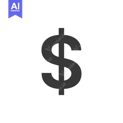 Aset desain premium: A Black Dollar Sign Symbol on a White Background