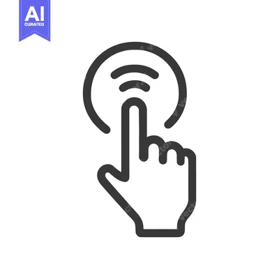 Finger Tapping Touchscreen: Minimalist Icon for Digital Interaction an