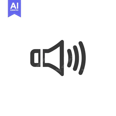 Sound Icon: Loudspeaker Emitting Sound Waves, Minimalist Design