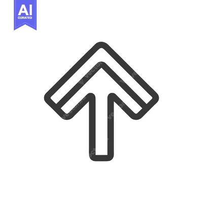 Bold Arrow Icon: Upward Direction, Modern Design, Minimalist Style