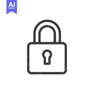 Minimalist Dark Gray Padlock Icon on White Background