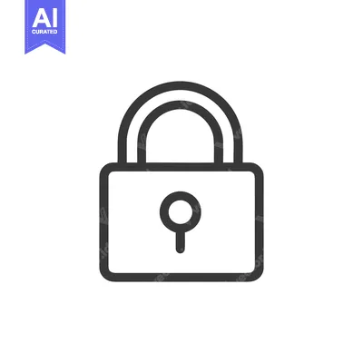 Minimalist Black Padlock Icon on White Background: Security Symbol