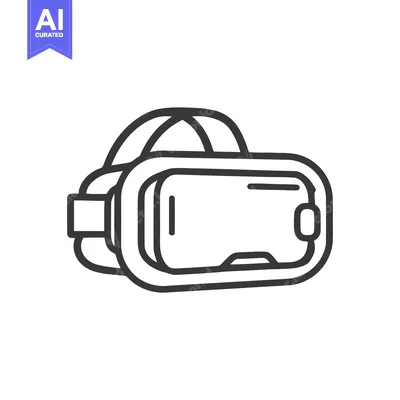 Minimalist VR Headset Outline: Modern Technology Icon on White Backgro