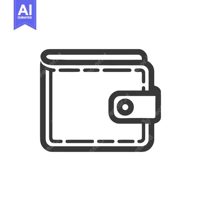 Aset premium populer: Minimalist Wallet Icon: Bold Outline, Secure Closure, Modern Design