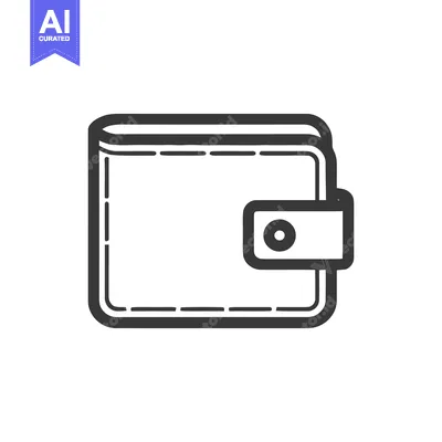 Minimalist Wallet Icon: Bold Outline, Clean Design, Financial Symbolis