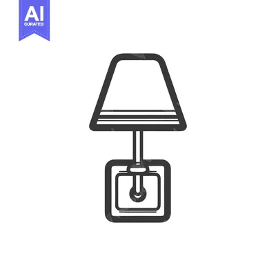 Minimalist Lamp Icon: Modern Design with Geometric Shapes and Clean Li