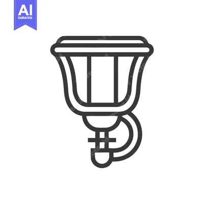 Minimalist Icon of a Classic Street Lamp with Bold Outline