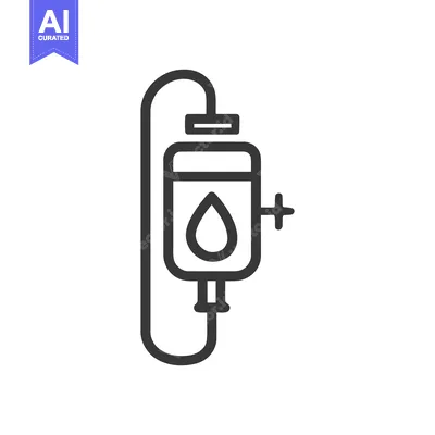 Intravenous Drip Icon: Medical Treatment, Hydration Therapy Symbol