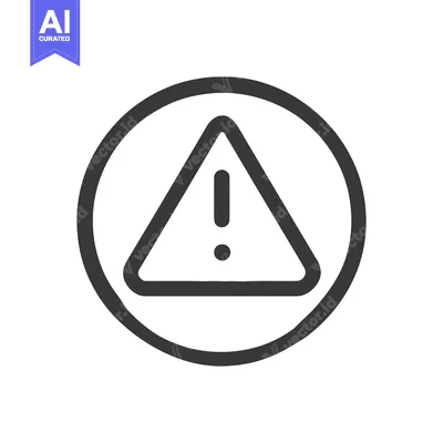 Simple Warning Sign: Dark Gray Triangle with Exclamation Point in Circ