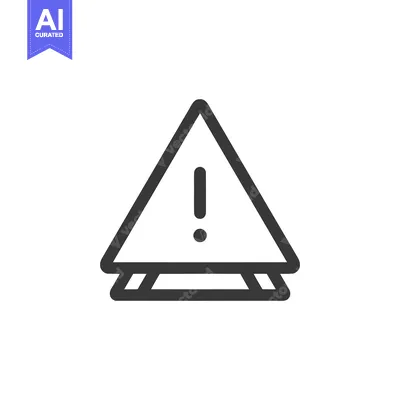 Minimalist Warning Sign: Triangle with Exclamation Point and Barrier I