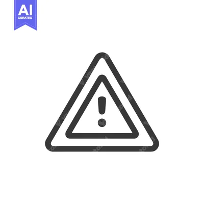 Minimalist Warning Sign: Double Triangle with Exclamation Point Icon