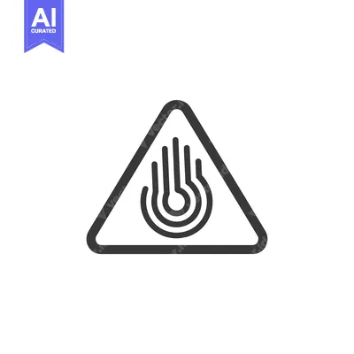 Warning Sign with Hand and Concentric Circles