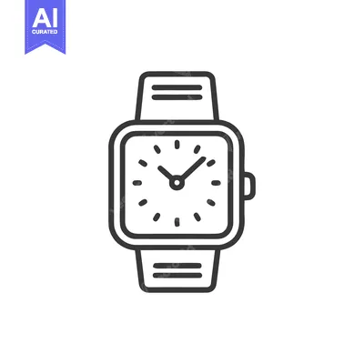 Minimalist Square Watch Icon: Timepiece with Clean Line Design