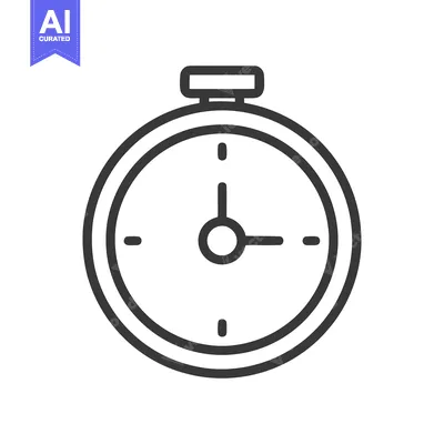 Minimalist Stopwatch Icon: Precision Timing in Bold Outline Design