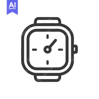 Minimalist Square Watch Icon with Bold Outline and Simple Design