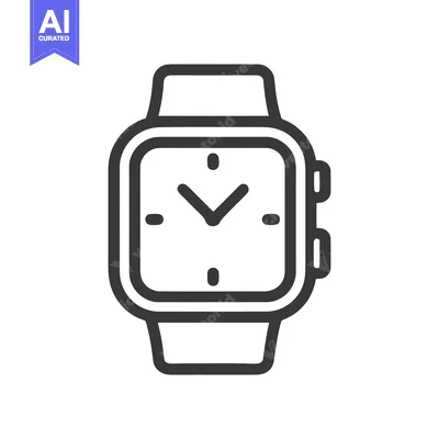 Minimalist Smartwatch Icon: Clean Line Art on White Background
