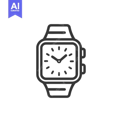 Minimalist Smartwatch Icon: Modern Timepiece with Square Face Design