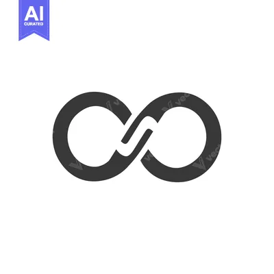 Aset desain premium: A Black Infinity Symbol on a White Background