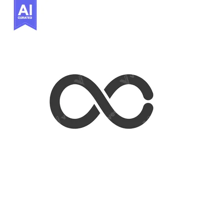 Aset desain premium: A Black Infinity Symbol on a White Background