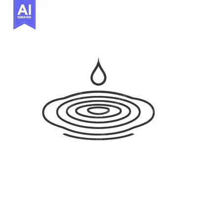 Water Drop Falling and Creating Ripples