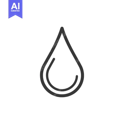 Minimalist Water Drop Icon with Double Outline Design
