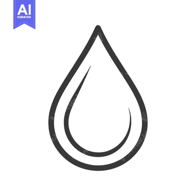 Aset premium populer: Minimalist Water Drop Icon: Clean Line Art Symbol on White Background