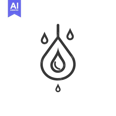 Water Drop Icon with Four Droplets Surrounding It