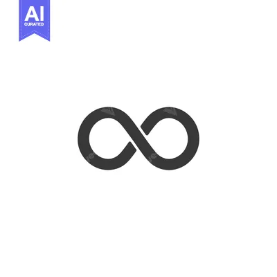 Premium design asset: A black infinity symbol on a white background