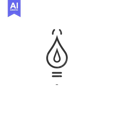 Water Droplet Shaped Lightbulb Icon